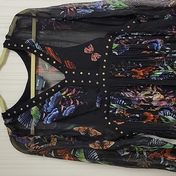 Maeve by Anthropologie women's sz 4 sheer black dress with black liner - Picture 2 of 5